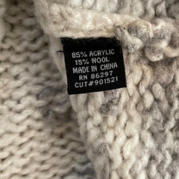 BCBG Maxazria Wool Blend Knit Poncho w Fringe - Picture 7 of 7